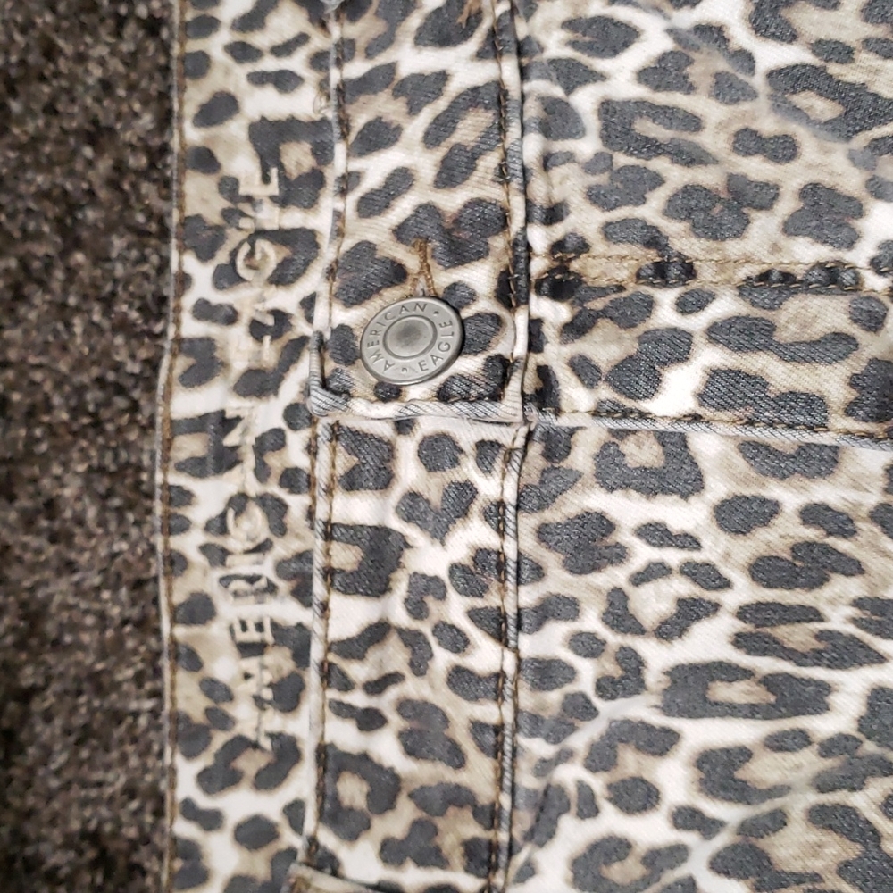 AMERICAN EAGLE Hi-Rise Stretch Jegging Leopard Print Skinny Women's Size 18 - Picture 4 of 13